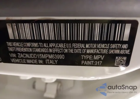 2021 Jeep Renegade Limited 4X4 из США, поврежденный, VIN ZACNJDD15MPM63990